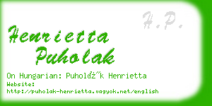 henrietta puholak business card